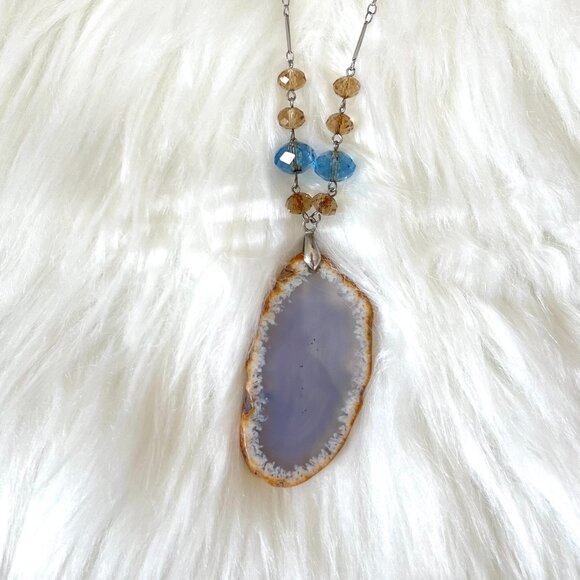Blue Stone Pendant Necklace - Picture 2 of 2